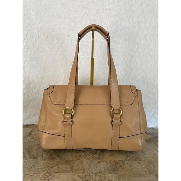 Coach Hampton Flap stitched tan Bag 11546 Satchel/Carryall - Picture 2 of 9